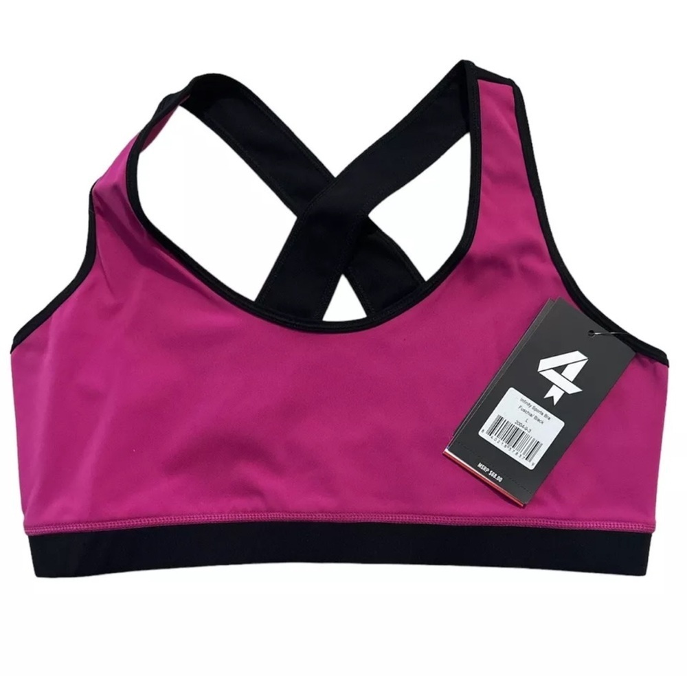 NWT FourLaps Infinity Sports Bra Fuchsia and Black M